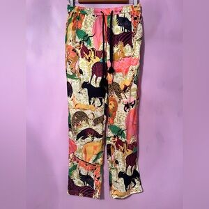 J. Crew Pink and Orange Patterned Pants